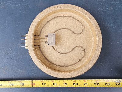 25DD21 GLASS TOP STOVE CERAMIC BURNER: WARMER, 120V 100W, EIKA 1650802312, 6.5''