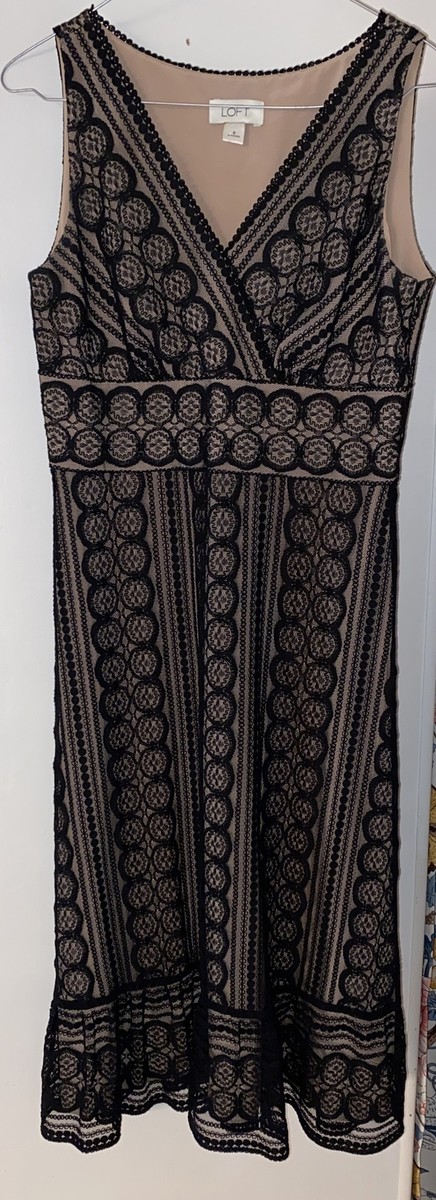ann taylor loft black lace dress Ann Taylor LOFT Black Lace Sweetheart Neck