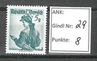 Plattenfehler Trachten 5g Gindl Nr.29 postfrisch