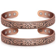 Copper Bracelets for Women, 99.99 Pure Copper Cuff Bangle with 3500 Gauss Mag...