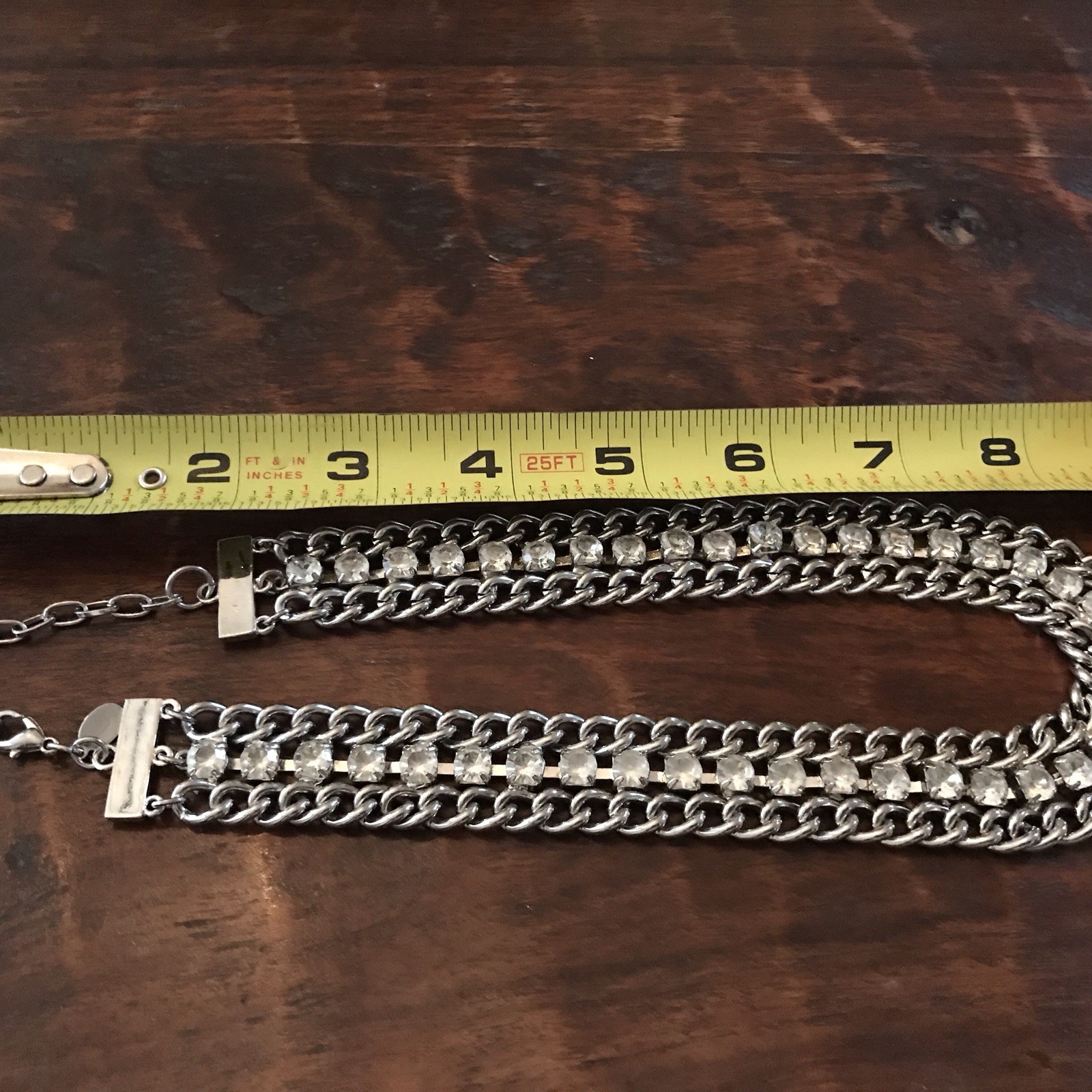 Cookie Lee Silver Tone Rhinestone Statement  Neck… - image 6