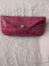 Patricia Nash Ardenza Leather Eyeglasses Case Magenta Red Croc