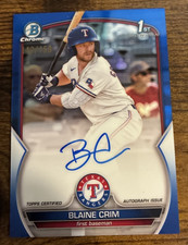 Blaine Crim 2023 Bowman Chrome blue auto /150 CPA-BC color match