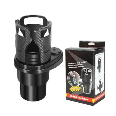 Car Center Console Cup Holder Rotating Double Layer Beverage Organizer