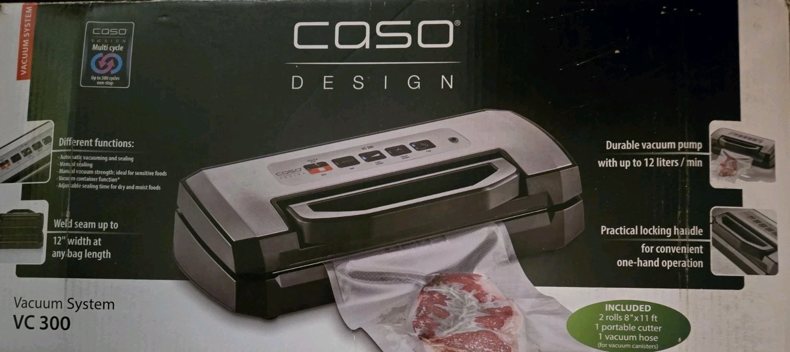 Caso Design NEW Food Vacum System Sealer Adjustable Level VC 300 Sealer SALE $99