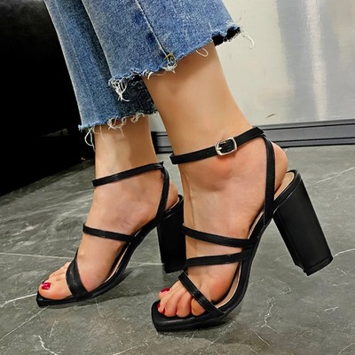 Sandalias Elegante Para Mujer Zapatos De Tacón Alto Moda Venda De