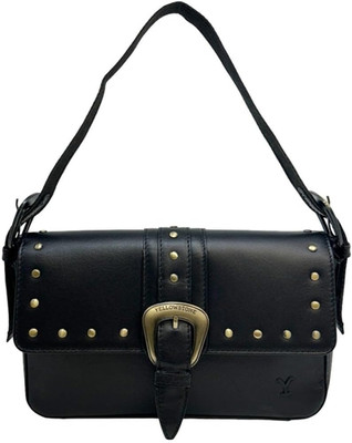 Stylish Yellowstone Leather Shoulder Bag with Brass Studs for Women