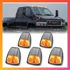 5pcs Clear Amber Led Cab Roof Marker Lights Fits Chevy Gmc Pickup Truck