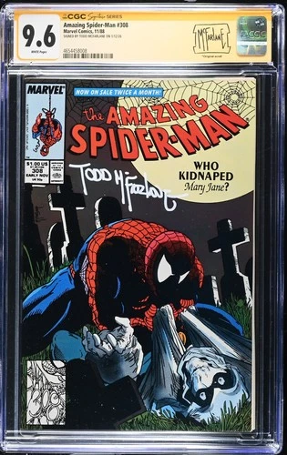 AMAZING SPIDER-MAN #308 CGC 9.6 SS TODD MCFARLANE SIGNED CUSTOM LABEL FULL SIG