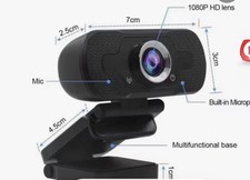 Full HD 1080P Webcam Built-n Mic Wide Angle Auto Focus Privacy Cover Plug  Play