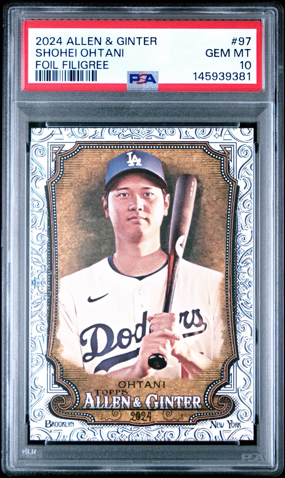 PSA 10 Shohei Ohtani Foil Filagree SP 2024 Topps Allen & Ginter - #97 LA Dodgers