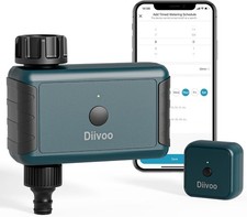 Diivoo WiFi Blue Water Timer, Smart Hose Irrigation Timer with 2 Watering Modes