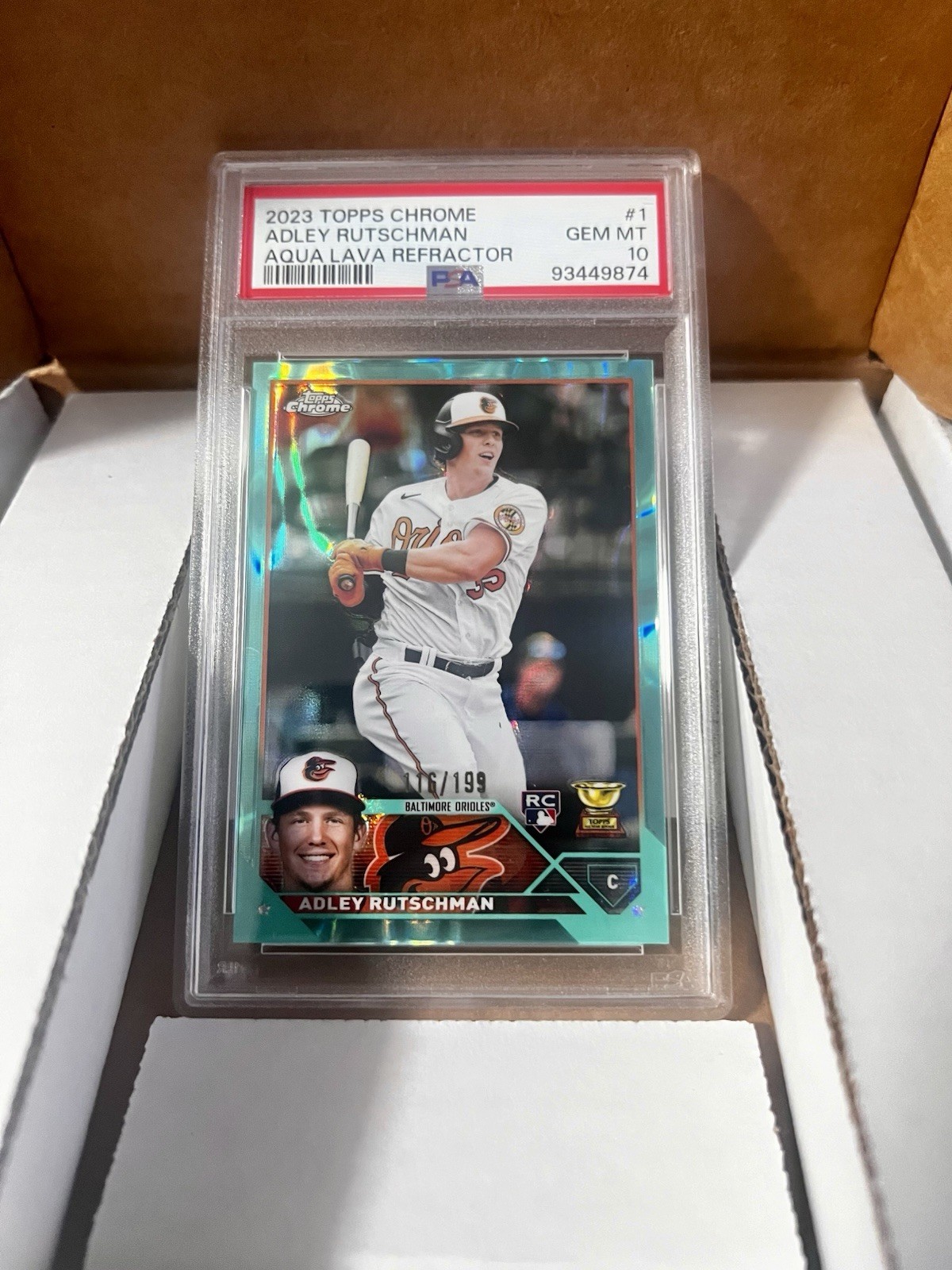 2023 Topps Chrome - Adley Rutschman #1 Aqua Lava Refractor /199 (RC) Low Pop