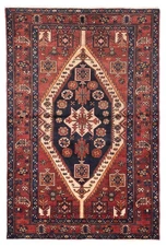 Vintage Hand-Knotted Area Rug 4'2" x 6'7" Traditional Wool Carpet