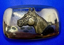 Western Horse Head Two Tone Rodeo Cowboy Vintage Belt Buckle for 1.25" Belt