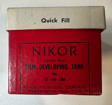 Vintage Nikor 35mm Stainless Steel Single Roll Film Developing Tank Reel Unused