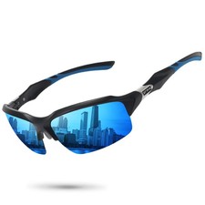 Polarized Sports Sunglasses for Men Women Wrap Around Half Frame Cycling Fish...