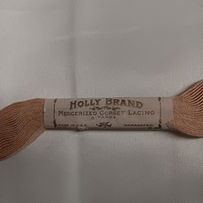 Holly Brand Mercerized Corset Lacing, 5 yards, Antique