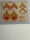 1964-1969 G I Joe Marine Rank Sticker Sheet.  Very Nice!