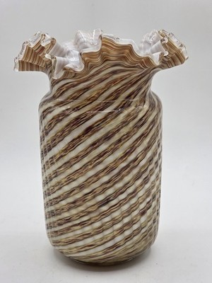 Vintage Czech Ribbed And Ruffled Vase. Franz Welz?