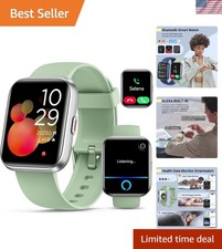 1.8-Inch Smartwatch for iPhone & Android with Alexa, Heart Rate Tracker, Green