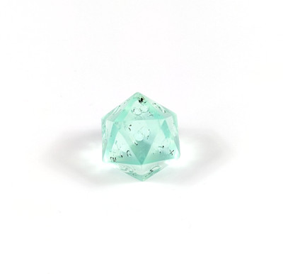 GAMESCIENCE Die RPG Dice D20 0-9 Twice w/ + Gem Green Blue Teal Vintage