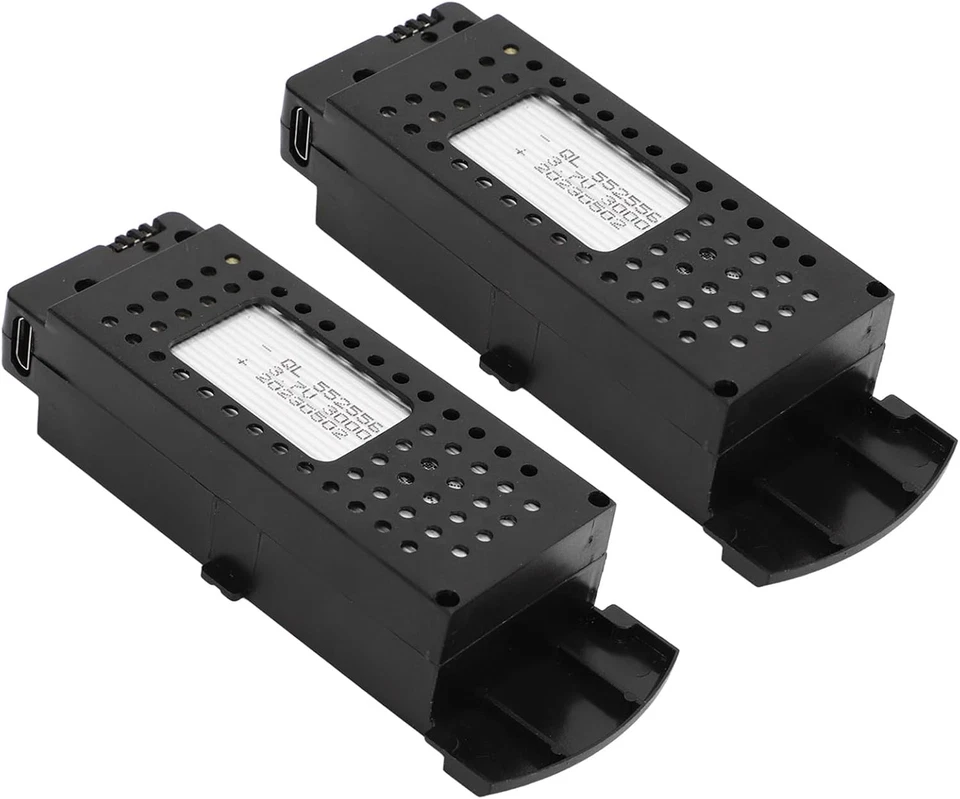 2 Pezzi Batteria Drone 3.7V 3000Mah Batteria Al Litio Protezione Ricarica Batter - Immagine 4 di 4