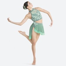 Dance Pre-Owned Costume XL Child Green Revolution RC24589 Lyrical Contemporary