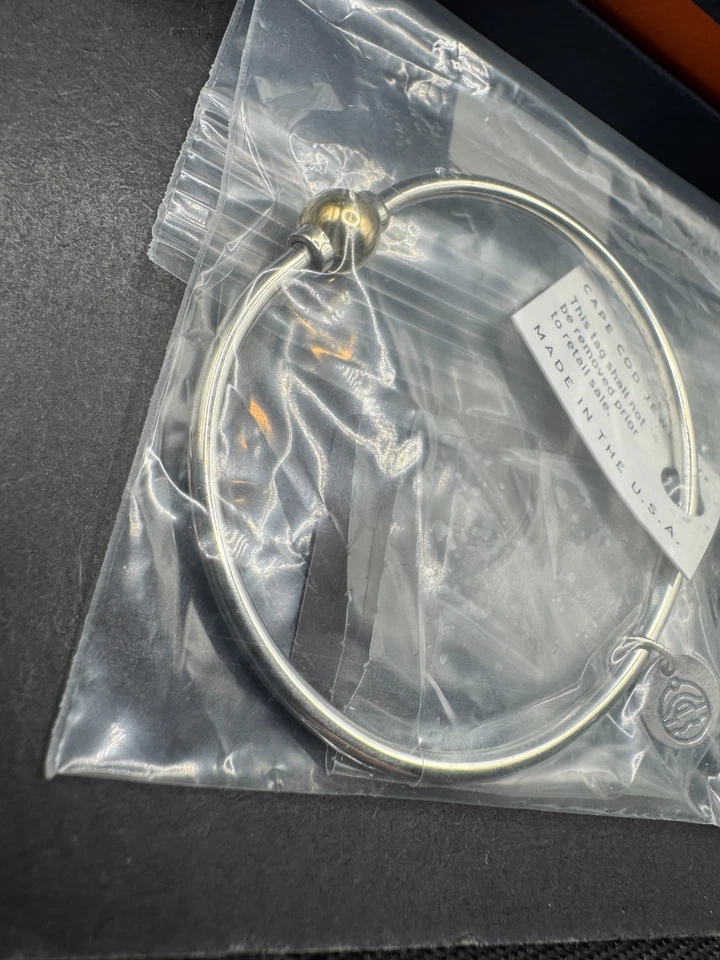 Cape Cod Single Ball Bangle Bracelet 925 Sterling Silver New Box & Paper 6.5 - Image 3 of 4