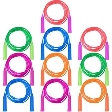 Aneco 10 Pack Kids Jump Rope Set Colorful Outdoor Jump Ropes 7.3 Feet Jumping...