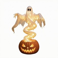 Wirbelnder Geist K&uuml;rbis Hof Lampe gruselig Halloween Veranda Dekoration schwimmend