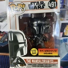 The Mandalorian With Darksaber Funko Pop 491 Box Warehouse Glows In The Dark