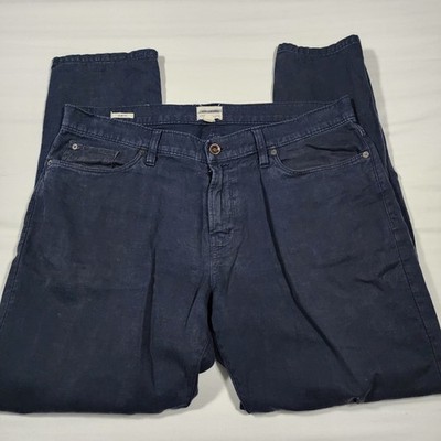 Todd Snyder Linen Cotton Blend Men's 34x30 Slim Fit Dark Wash Blue Pants Tapered