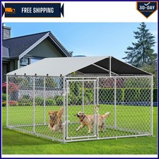 Metal Dog Kennel 7.5' x 7.5' - Secure Outdoor Enclosure for Pets  Small Animals