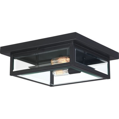 Quoizel WVR1612 Black Westover 2-Light 12''W Outdoor Flush Mount Ceiling Fixture
