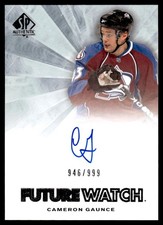 2011-12 SP Authentic FUTURE WATCH AUTO Cameron Gaunce Rookie Auto 946/999