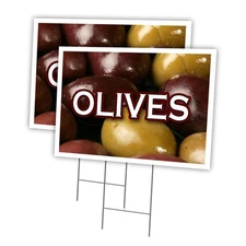 Olives Multi-Pack of Yard Signs & Stake outdoor plastic coroplast window