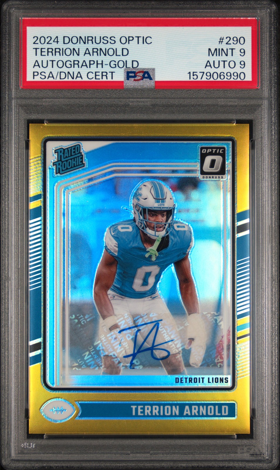 Terrion Arnold Panini Donruss Optic #290 Autograph Gold