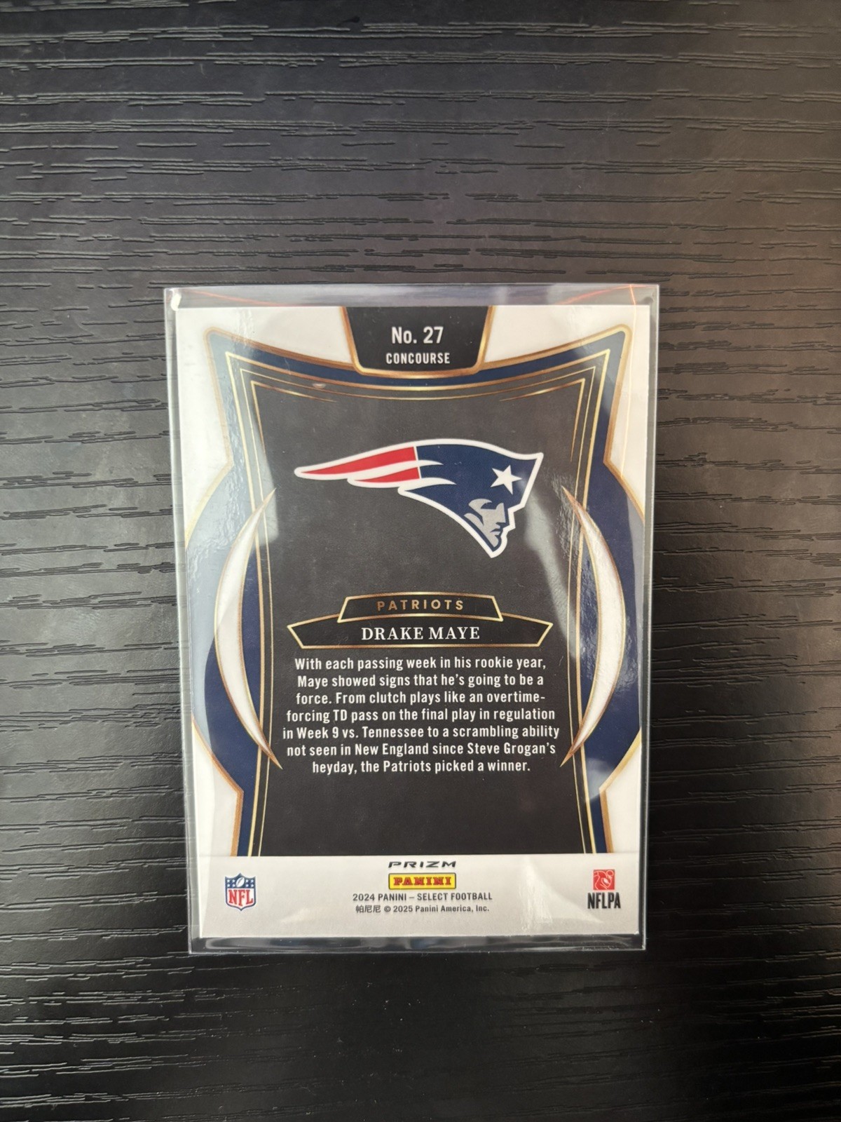 2024 Panini Select - Concourse Drake Maye #27 Red & Yellow Shock Prizm (RC)