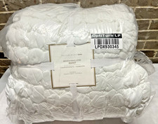 Pottery Barn Marshmallow Jersey Quilt Ivory Bedding Puffy Full / Queen Size NEW