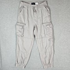 Aeropostale Men Pants M Beige Cargo Joggers Twill Jogger Y2K Baggy Skater Grunge