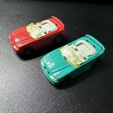 Vintage LIFE-LIKE Red And Teal Ford Mustang 5.0 Convertible HO Slot Car