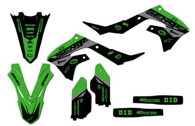 2021-2023 KX 450 X BINARY Grünes Senge Grafikset Kompatibel Mit Kawasaki
