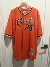 Mitchell & Ness San Francisco Giants Willie Mays Jersey Orange 1951 Sz 60