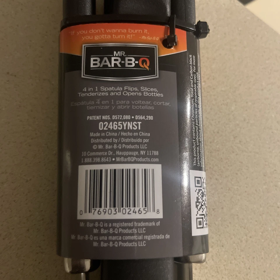 Mr. Bar-B-Q Juego de herramientas para barbacoa de pie de cabra de 3 piezas Espátula Pinzas Horquilla Manijas elevadas Nuevo Foto 4 de 4