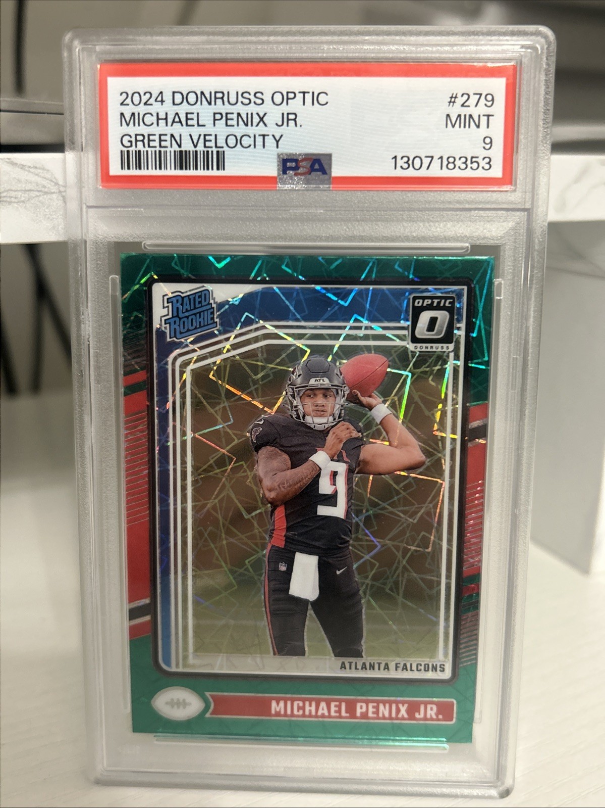 2024 Donruss Optic Rated Rookie Michael Penix Jr. #279 Green Velocity Prizm (RC)