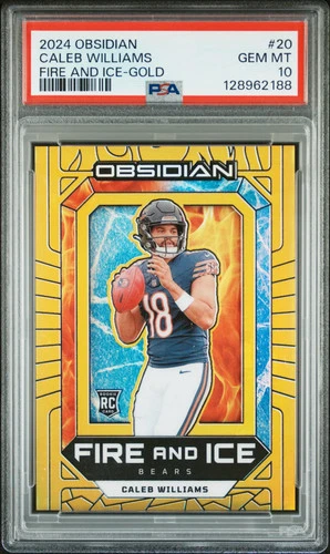 Caleb Williams 2024 Obsidian Fire and Ice Gold #20 10/10 PSA 10