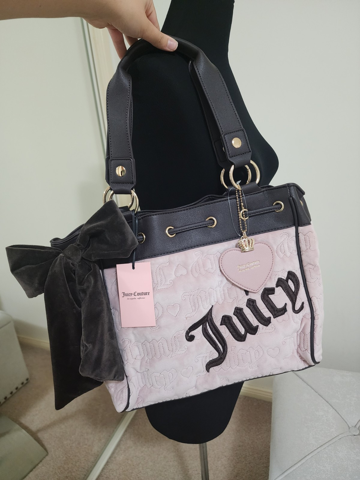 Juicy Couture Black Daydreamer day dreamer 'Vintage Dreams' Tote