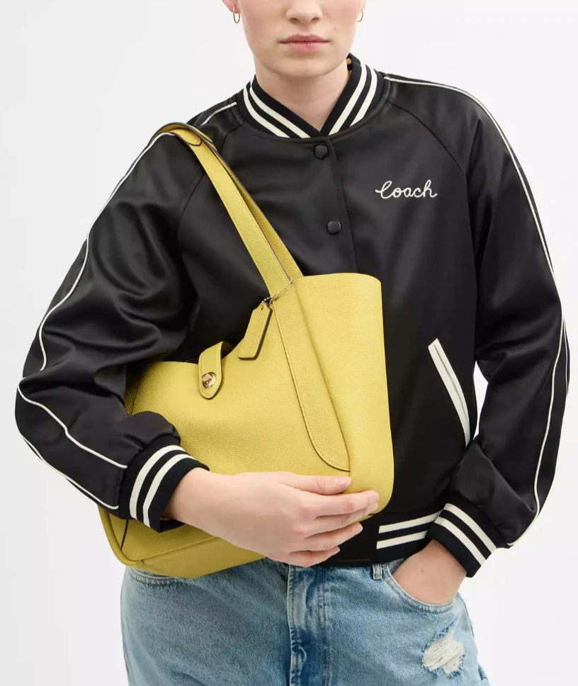 COACH Hadley Turnlock Tote Shoulder Bag Double Face Leather CAL17