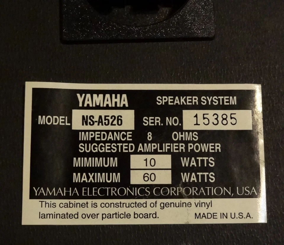 Altavoces de estantería Yamaha NS-A526 HiFi estéreo vintage audio para el hogar bidireccional negro Foto 4 de 4